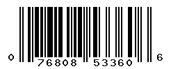 UPC barcode number 076808533606