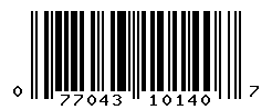 UPC barcode number 077043101407