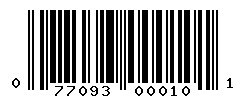 UPC barcode number 077093000101