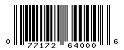 UPC barcode number 077172640006