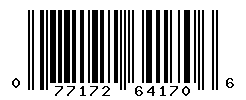UPC barcode number 077172641706