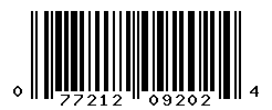 UPC barcode number 077212092024
