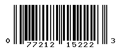 UPC barcode number 077212152223