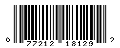 UPC barcode number 077212181292