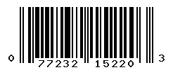 UPC barcode number 077232152203