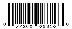 UPC barcode number 077260098108