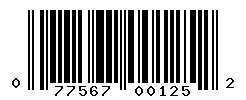 UPC barcode number 077567001252