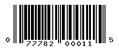 UPC barcode number 077782000115