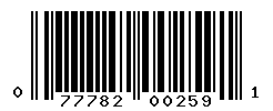 UPC barcode number 077782002591