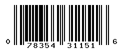 UPC barcode number 078354311516