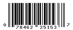 UPC barcode number 078462251537