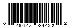 UPC barcode number 078477044322