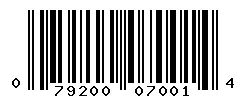 UPC barcode 079200070014