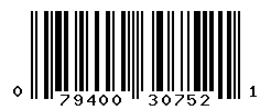 UPC barcode number 079400307521