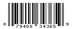 UPC barcode number 079400343659