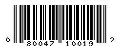 UPC barcode number 080047100192