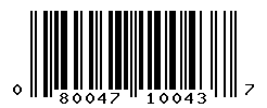 UPC barcode number 080047100437