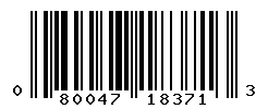 UPC barcode number 080047183713