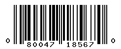 UPC barcode number 080047185670