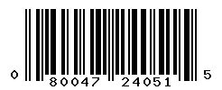 UPC barcode number 080047240515