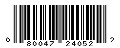 UPC barcode number 080047240522