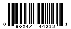UPC barcode number 080047442131