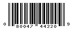 UPC barcode number 080047442209