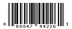 UPC barcode number 080047442261