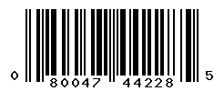 UPC barcode number 080047442285