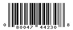 UPC barcode number 080047442308