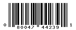 UPC barcode number 080047442391