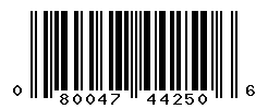 UPC barcode number 080047442506