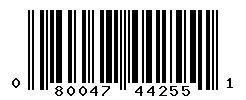 UPC barcode number 080047442551