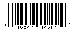 UPC barcode number 080047442612