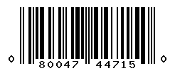 UPC barcode number 080047447150