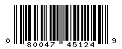 UPC barcode number 080047451249