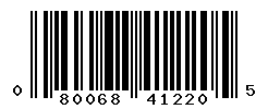 UPC barcode number 080068412205