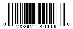 UPC barcode 080068441168