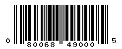 UPC barcode number 080068490005