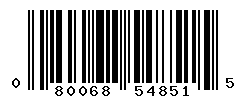 UPC barcode number 080068548515