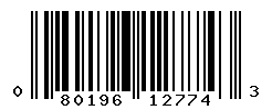 UPC barcode number 080196127743