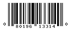 UPC barcode number 080196133140