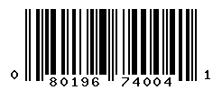 UPC barcode number 080196740041