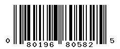 UPC barcode number 080196805825