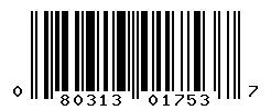 UPC barcode number 080313017537