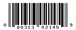 UPC barcode number 080313021459