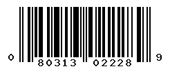 UPC barcode number 080313022289
