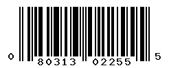 UPC barcode number 080313022555