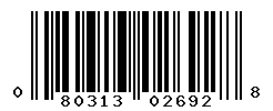 UPC barcode number 080313026928