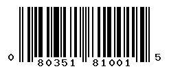 UPC barcode number 080351810015